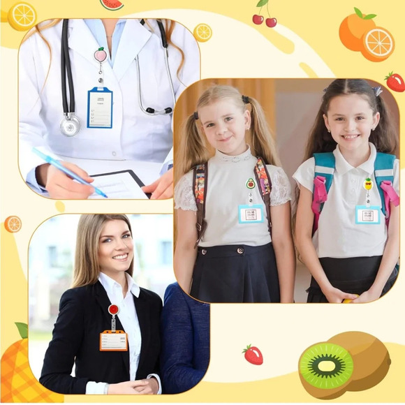 🍉Host Pick!🍓 6pcs Fruit Theme Retractable Badge Holders - Picture 5 of 7